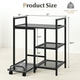 thumbnail image 3 of Gymax 25'' x 16'' 3-Tier Printer Table w/ Storage Shelves Wheels for Home Office Black, 3 of 10