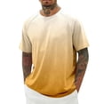 thumbnail image 2 of Gyexs Mens Short Sleeve T Shirts Soft Breathable Swim Shirt Casual Summer Beach Gradient Graphic Tee Tops Sportswear #17 Yellow, Size XS, 2 of 4