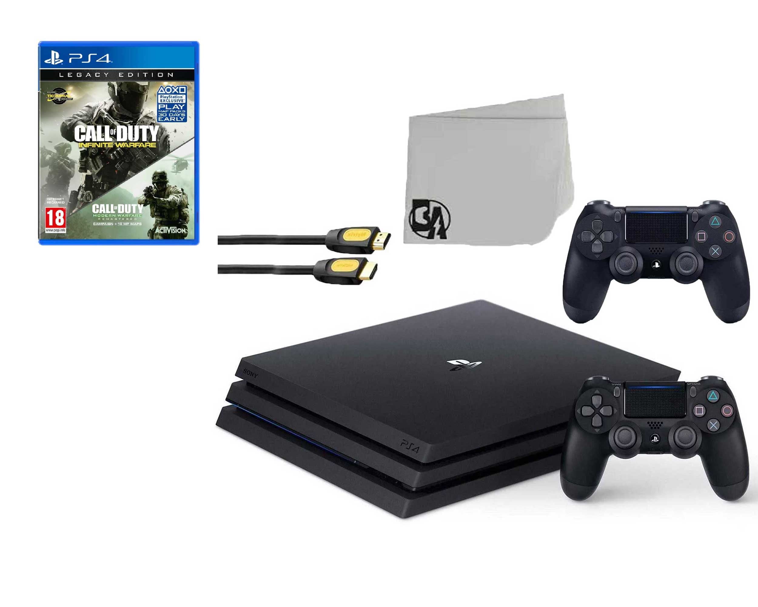 Sony PlayStation Pro 1TB Gaming Console Black 2 Controller Included with Call of Duty Black Ops 4 BOLT AXTION Bundle Like New - Walmart.com