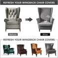 thumbnail image 4 of TOPCHANCES Jacquard Wingback Chair Slipcovers, 2-Piece Stretch Spandex Wing Chair Covers, Waterproof Wingback Armchair Sofa Slipcover for Living Room Bedroom ( Dark Gray ), 4 of 7