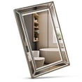 thumbnail image 3 of Head West Metro Beaded Champagne Silver Beveled Vintage Mirror for Wall Entryway Decor 20x32", 3 of 9