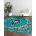 thumbnail image 2 of Rugs.com Amaya Collection Rug – 8 Ft Square Turquoise Medium Rug Perfect For Living Rooms, Kitchens, Entryways, 2 of 7