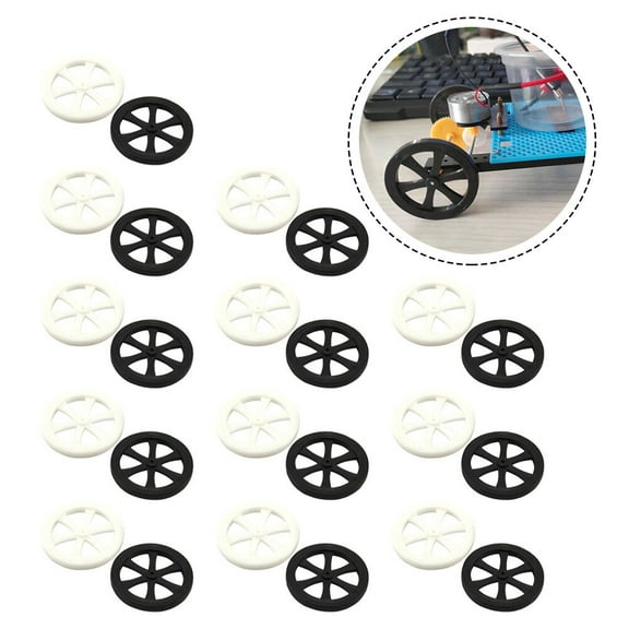 WEAVILUX Replacement Toy Wheels 20pcs Round PP Plastic Wheels for Kids Vehicles and Toys