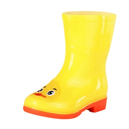 

yinguo toddler kids girls boys cute cartoon print waterproof rain boots shoes yellow 36