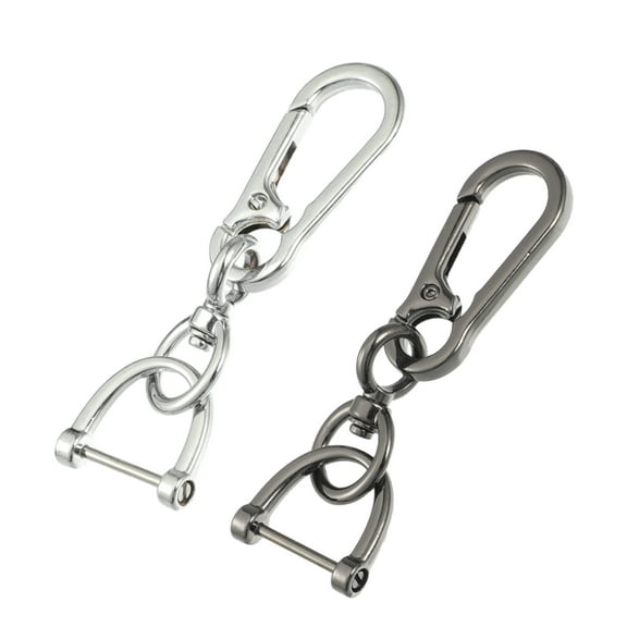 Unique Bargains 1 Set Car Fob Key Chains Keychains Holder Replacement Silver Tone Titanium Tone