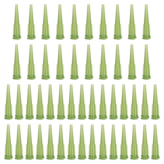 50 Pcs 14G Plastic Blunt Tip Tapered Dispensing Needle for Adhesives Glue Refilling Liquids, Olive Green