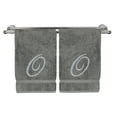 thumbnail image 2 of Monogrammed Hand Towel, Personalized Gift, 16 x 30 Inches - Set of 2 - Silver Embroidered Towel - Extra Absorbent 100% Turkish Cotton- Soft Terry Finish - for Bathroom, Kitchen and Spa- Script O Gray, 2 of 3