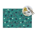 thumbnail image 4 of XMXT 4 Pcs Woven Placemats, Hollyhock Fruit Leaf Design Stain Resistant Anti-Skid Placemat for Kitchen Table, 12 x 18 inches, 4 of 6