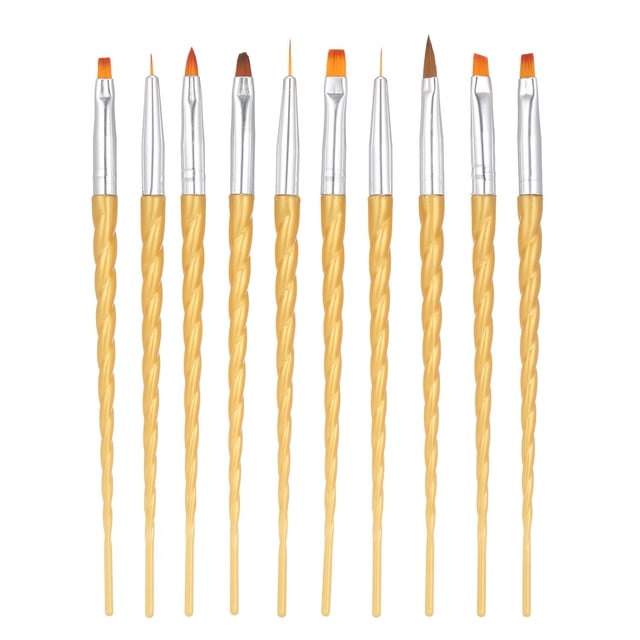 10pcs / set Nail Art Brush Kit Nail Art Tips UV Gel Nail Builder Brush Painting Drawing Pen Brush CACAGOO Cepillos del arte del clavo