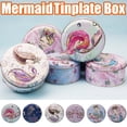 thumbnail image 1 of Neinkie Mermaid Candle Tin Jars Round Tinplate Candy Tea Tin Party Favors Gift Boxes Candy Storage Box Sweets Coffee Chocolate Sugar Sweet Boxes Tea Containers Decoration Candy Box, 1 of 7