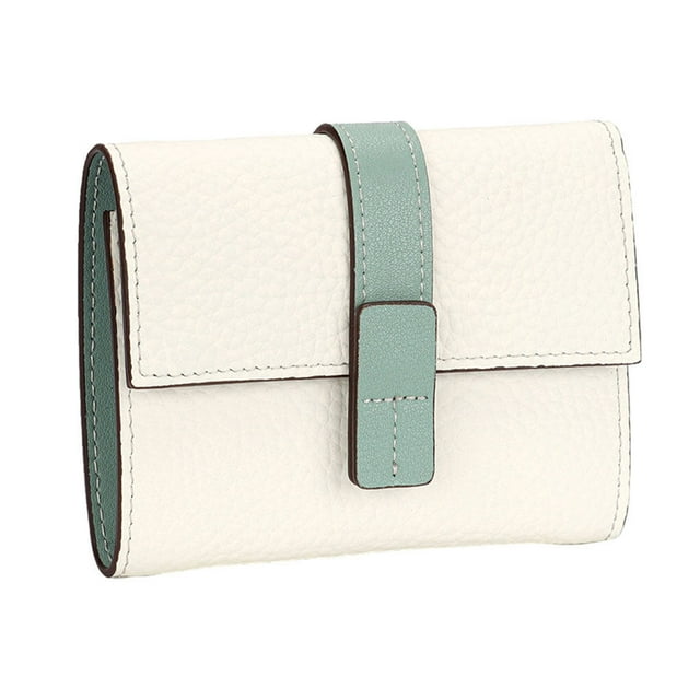 Langgg Leather Women Purse Rectangular Replacement Trifold Solid Color Stylish Card Holder Wallet Notecase Birthday Gift White