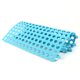 thumbnail image 1 of Paquete de 2 baldosas entrelazadas azules y blancas con orificios de drenaje Alfombrilla antideslizante de PVC suave para el piso de la ducha Alfombrilla modular entrelazada para drenaje, pi, 1 of 5