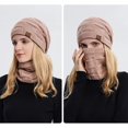 thumbnail image 2 of GRNSHTS 2 Pieces Winter Hat Scarf for Men Women Solid Color Knit Fleece Lined Warm Hats & Neck Warmer Scarf Beanie Hat Set (Pink), 2 of 6