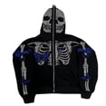 thumbnail image 3 of MesaSe Skeleton Hoodies Women Men Rhinestone Graphic Print Sweatshirt Jackets, 3 of 6