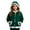 kids hoodies :Dark Green, variant on Girls White Faux Fur Trim Full Zip Hooded Jacket Kangaroo Pocket Soft Warm Winter Casual Outerwear,2-3 Years