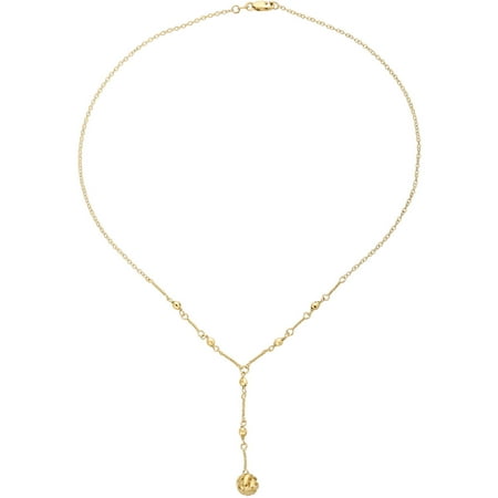 Simply Gold 10kt Yellow Gold Beaded Lariat Necklace, 17"