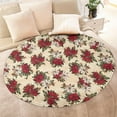 thumbnail image 4 of Multicolor Christmas Floral Pattern Round Blanket,Comfortable Soft Flannel Throw Blanket,All Season,Warm Lightweight Blankets for Sofa Bed Couch Living Room Chair 60"x60", 4 of 5