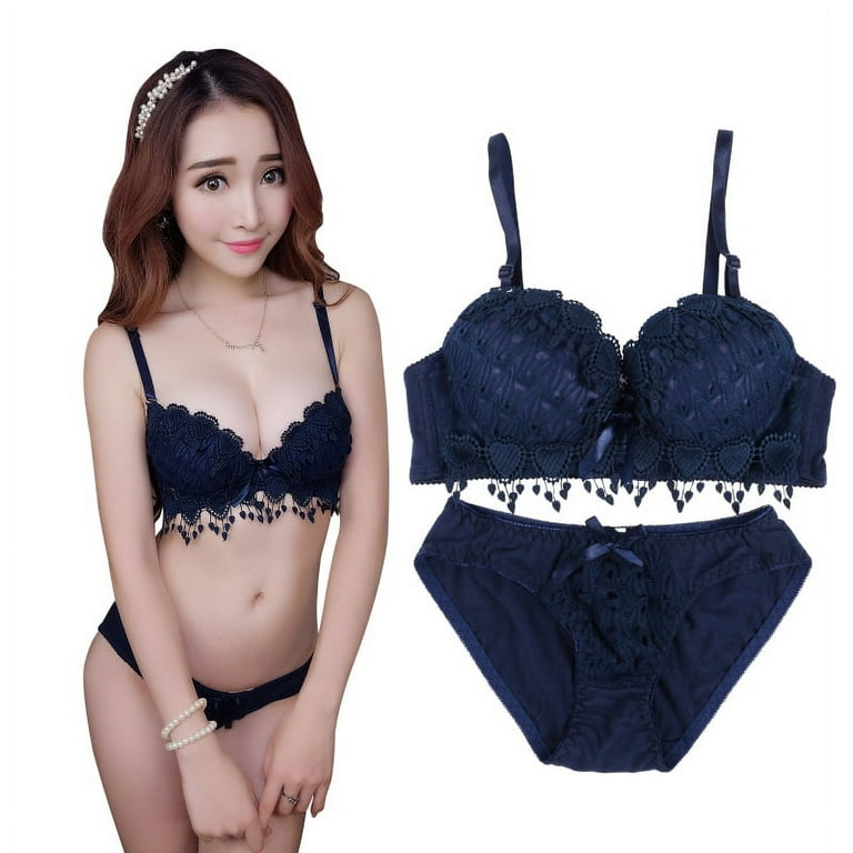 Women's Bra and Panty Set Floral Lace Two Piece Bralette Lingerie Set Push  Up Bra Set Lace Underwear Set Underwire Brassiere Outf