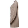 thumbnail image 3 of FashionOutfit Women's Casual Solid Anorak Safari Long Sleeve Zipper Closure Long Bomber Jacket, 3 of 5