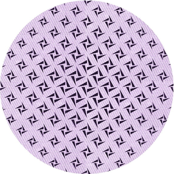 Ahgly Company Machine Washable Indoor Round Transitional Rich Lilac Purple Area Rugs, 5' Round