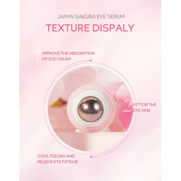 Sakura 2-in-1 Anti-Aging Eye Serum & Cooling Roller, For