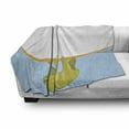 thumbnail image 3 of Sloth Soft Flannel Fleece Blanket, Sloth in Underwater Illustration Oceanic Tropical Wildlife Habitat Fauna, Cozy Plush for Indoor and Outdoor Use, 50" x 70", Pale Blue Khaki Orange, by Ambesonne, 3 of 6