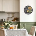 thumbnail image 3 of Welcome Sign for Front Door, You Are My Sunshine 12 Inch Round Metal Sign for Home Decoration, Yellow Sunflowers Cute Bees Heart Dark Gray Decorative Wall Signs for Holiday Party Supplies Decor, 3 of 9