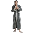 thumbnail image 1 of Artfasion Mens Long Bathrobe with Hood Warm Soft Shawl Collar Plush Spa Robe, 1 of 7