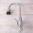 thumbnail image 2 of 3-way Sink Faucet Single Lever Single Handle Pull Out/Down Sprayer Rotating Zinc Alloy Spring Faucet (Silver+Black), 2 of 8