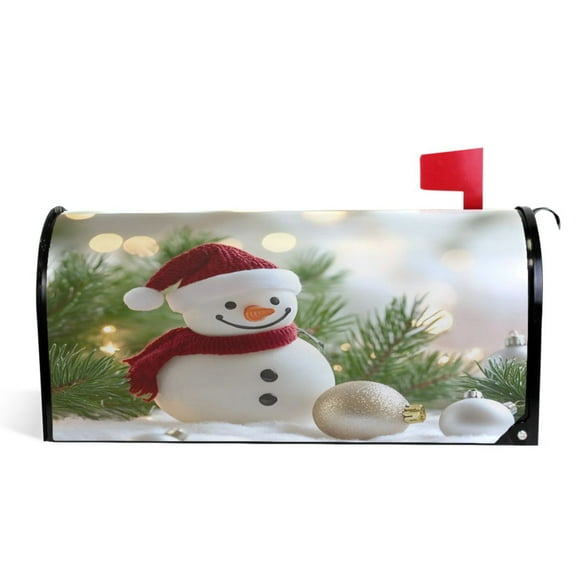 Ryvnso Mailbox Cover Christmas Snowman Magnetic Mailbox Wrap Standard Size 21x18 Inch