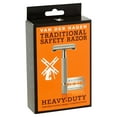 Van der Hagen Traditional Safety Razor Kit with 5 Stainless Steel Blades, Chrome Silver