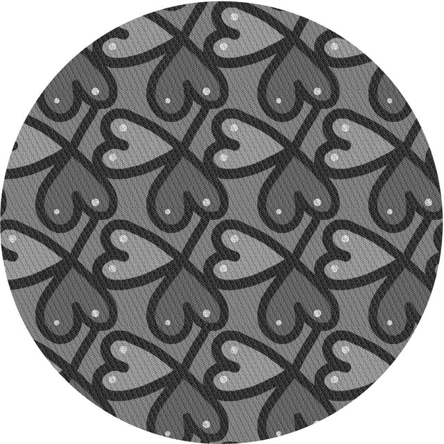 Ahgly Company Tapis Rond Lavable en Machine Intérieur Transitionnel Gris, 8 Pieds Rond