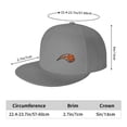 thumbnail image 2 of DouZhe Flat Brim Cap Snapback Hat, Basketball Ball Logo Prints Adjustable Gray Adult Baseball Cap, 2 of 6