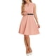 thumbnail image 2 of Vestido de trabajo INSPIRE CHIC para mujer, corte acampanado, vestido de negocios de manga corta 2024, color rosa, 2 of 6