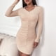 thumbnail image 3 of Vestido de manga sexy para mujer Vestidos cortos con cuello en V y espalda recortada, 3 of 7
