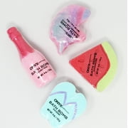 (4 pack) Onyx Bathhouse Watermelon Splash 4 oz Shaped Bath Bomb, Red, Green