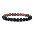 thumbnail image 1 of Pulsera de piedra volcánica para hombres, pulsera de cuentas de madera de Lava de 8mm, cadena para la muñeca de Buda tibetano, joyería para hombres y mujeres, pulseras nuevas de regalo, 1 of 4