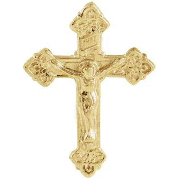 Crucifix Lapel Pin in 14k Yellow Gold