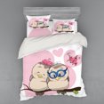 thumbnail image 2 of Ambesonne Colorful Bedding Set 3 Pcs, Cartoon Birds Valnetine, Twin, Pale Pink Beige Taupe, 2 of 3