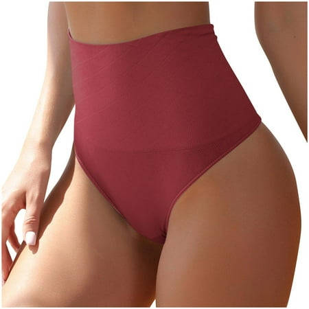 Bigersell Seamless Cheeky Underwear for Women Clearance Briefs Women Briefs Panty Style P-1429 Polyester Cheeky Panties Bikini Thongs Briefs High Waist Women s Panties Red L