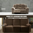 thumbnail image 4 of SHANNA Stretch Recliner Sofa Cover Sofa Slipcover, 3 Seater Couch Cover Furniture Protector, Dark Brown, 4 of 8