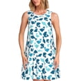 thumbnail image 1 of Easygdp Cute Shark para Vestido Transpirable de Mujer, Vestido Suelto de Manga Corta con Pliegues y Bolsillos para el Verano, 1 of 6