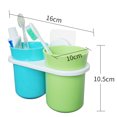 thumbnail image 3 of 1PCS Wall Mounted Toothbrush Holder Double Cup Holders Shower Storage Hanging Rack for Bathroom Kitchen Toilet Accessories (green), 3 of 7