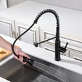 thumbnail image 6 of SUMERAIN Pull-out Spring Sprayer Kitchen Sink Faucet, Single Lever Pull Down Kitchen Sink Faucet with 3-Function Sprayer, Matte Black, 6 of 10