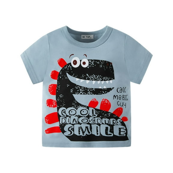 Ougyinr Toddler Baby T Shirt Summer T Short Sleeve Tees for Boys,Kids Dinosaur Printed Tees Soft Breathable Shirt Tops (1-6 Years)