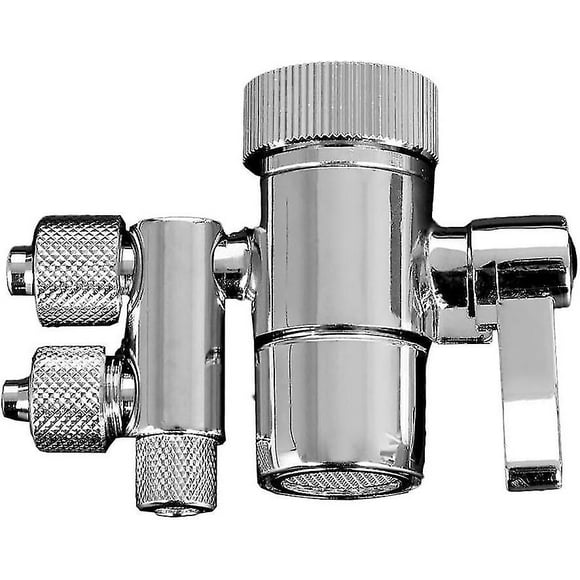 Diverter Valve Water Purifier Switching Valve for Espring Amway Two Way Faucet Filter Diverter Valve 3/8in & 5/16in Out-QIUPING