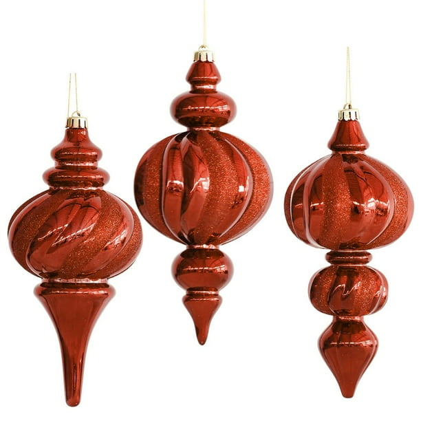 Vickerman 28951 10" Burgundy Finial Assorted Christmas Tree Ornament