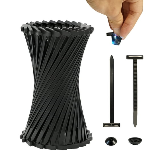 165Pcs Nylon Universal Cable Tie Buckle - Grip Auto Zip Ties Upgraded UV Resistant Automotive Zipper Clips,Self-Locking T Rivet Zip Ties,Snap-fit nylon fastening clip for car repairs