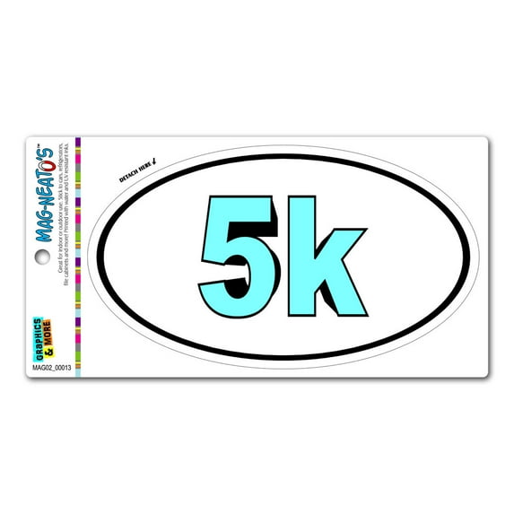 5k Bold Blue - Runner Running Euro Oval MAG-NEATO'S(TM) Car/Refrigerator Magnet