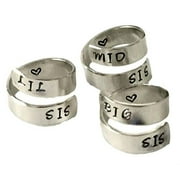 Personalized Rings 3-Piece Set - BIG SIS, MID SIS, LIL SIS - Adjustable Hand ...